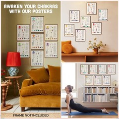 97 Decor Chakra Poster Yoga Pose Chart – 7 Wall 8×10 Inches,