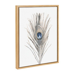 24 In. X 18 In. «Peacock Feather» by Tai Prints Framed Canvas Wall Art