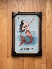 SAPNA SHAH LA SIRENA WALL ART 12”x18” LOTERIA #6 LOTTERY PRINT MERMAID DECOR