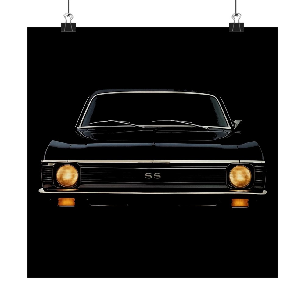1969 Chevy Nova SS Poster Classic Muscle Car Wall Art Print Vintage Retro Garage