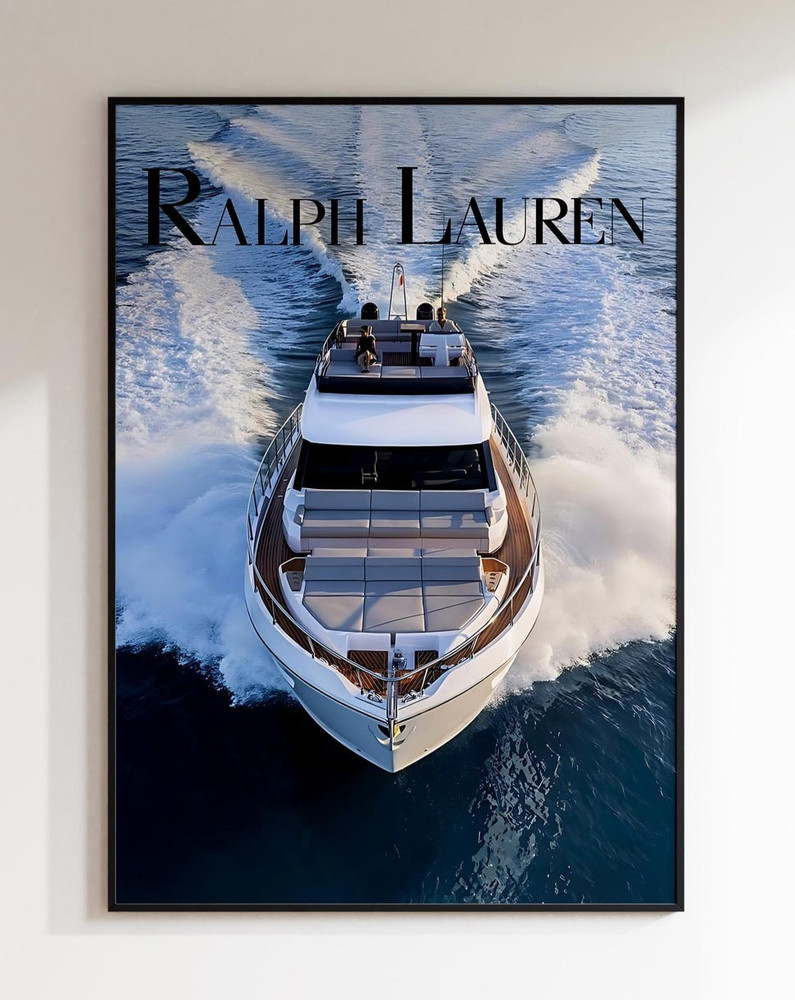 Vintage Fashion Magazine Poster – Retro Ralph Lauren Luxury Fashion Art Decor