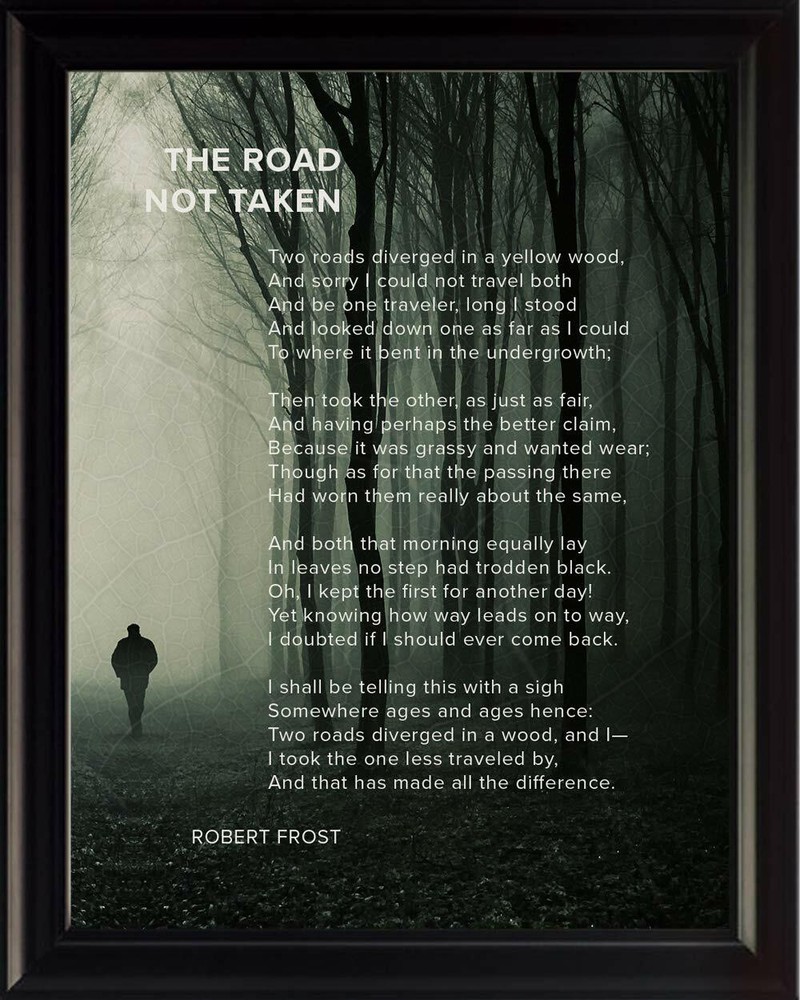 The Road Not Taken Motivational Poster Print Picture or Framed Wall Art