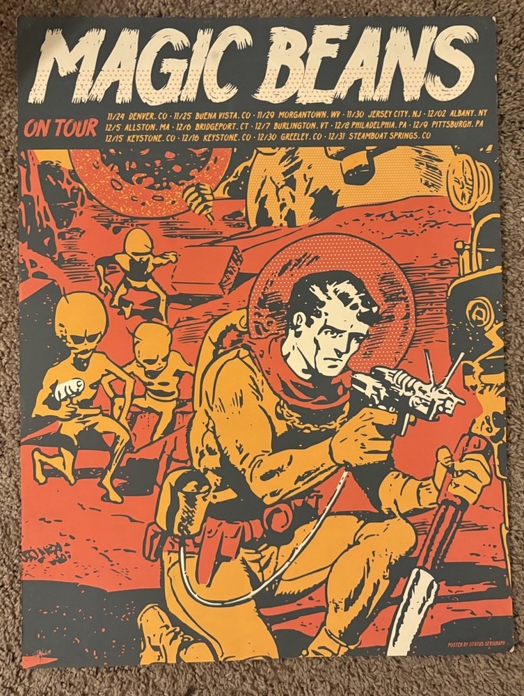 Magic Beans Tour Poster Psychedelic Sci-Fi Concert Art Status Serigraph Print