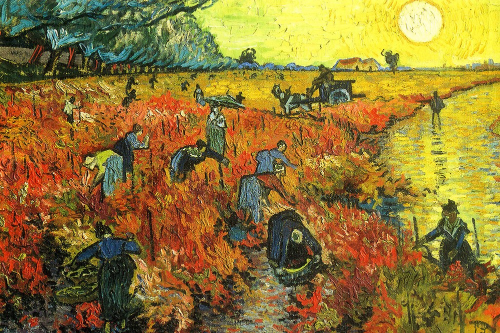 Vincent van Gogh Red Vineyards Near Arles Dutch Impressionist Poster 18×12