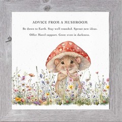 Advice from a Mushroom – Funny Mouse Spring Art – Framed Wall Decor