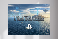 Video Game Art Poster PlayStation Logo Ocean Landscape Gamer Room Decor