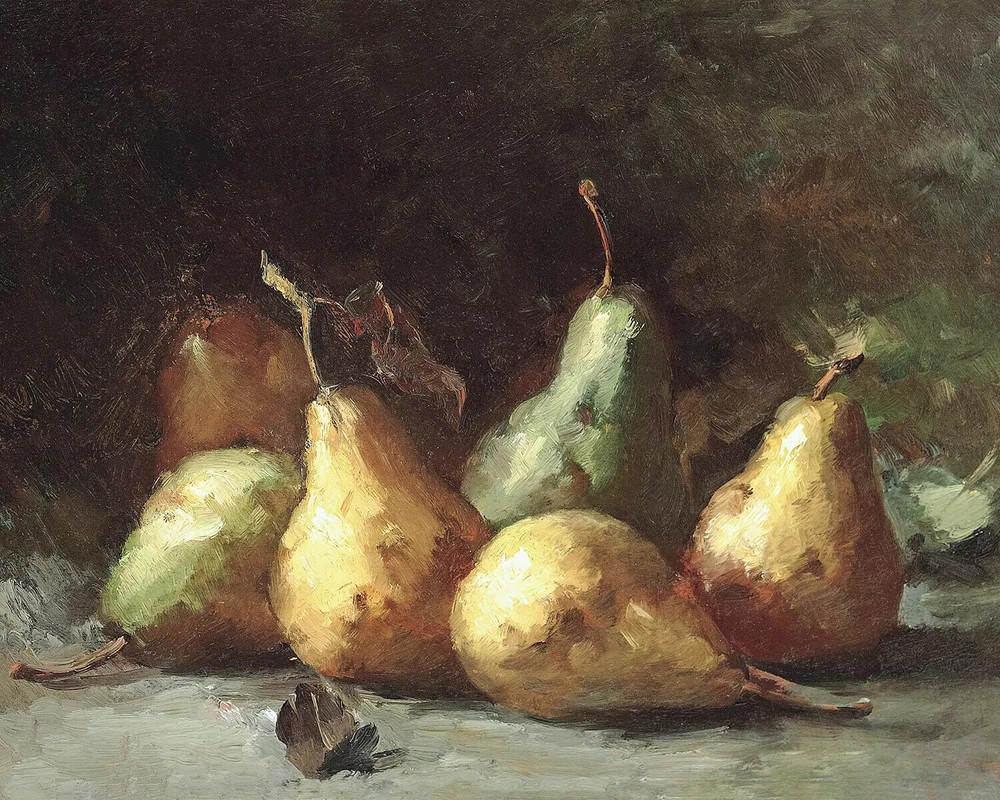1800s Kitchen Pears Still Life Giclee Art Print on Canvas for Home Decor