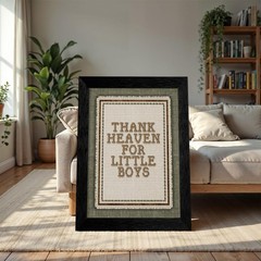 Black Framed Thank Heaven for Little Boys Wall Art 12×16 inch Boy Quotes Post…