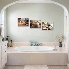 Nachic Wall Spa Canvas Art, Zen Bathroom Decor with 16″L x 12″W, Grey