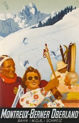 17006.Wall Decor Poster.Interior Art.Travel Swiss Ski Winter Berner Oberland