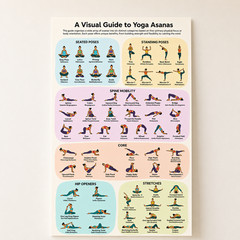 Yoga Asanas Visual Guide Poster, Yoga Poses Studio Wall Decor | Multiple Sizes