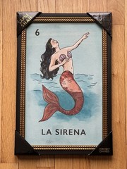 SAPNA SHAH LA SIRENA WALL ART 12”x18” LOTERIA #6 LOTTERY PRINT MERMAID DECOR
