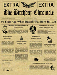 95th Birthday Gifts For Men 95 Year Birthday Gift For Women 1931 Personalized