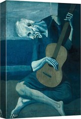 32″x48″ Pablo Picasso Canvas Wall Art Framed Art Print- The Old Guitarist