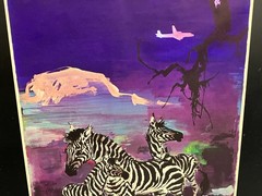 original c. 1955 AFRICA by SAS Scandinavian Airlines with Zebras 24×39 Poster