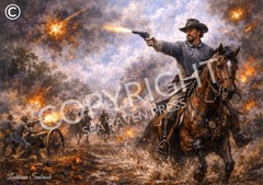 Nathan Bedford Forrest at Brices Cross Roads Civil War Art Poster 18 x 24
