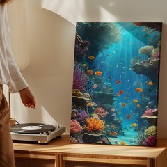 Underwater Coral Reef Canvas Art Tropical Ocean Fish Marine Life Wall Home Decor