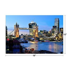 City of London Skyline Tower Bridge Thames River Photo Art Print Poster 18×12