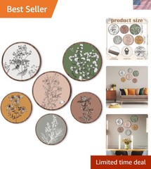 Bohemian Plant Decor – 6 Wooden Art Prints, 8 & 10 Inch Designs for Any Room