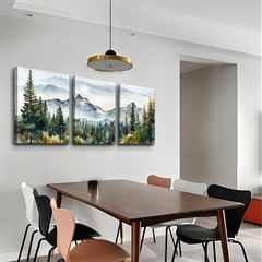 Abstract Mountain Forest Canvas Art – Framed Wall Decor for Home & Office