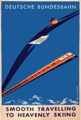 15158.Wall Decor Poster.Vintage Interior Art.Smooth Travelling German Rail Ski