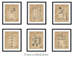 Set of 6 Drum Patent Prints (8×10) Wall Art Drummer Gifts Room Decor Music Snare