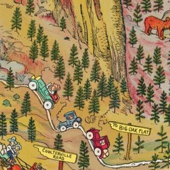 Color Pictorial Wall Art Map of Yosemite National Park circa 1931