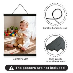 3 Pack Magnetic Poster Hanger Frame 12 inch Black,12×16 12×18 12×20 12×24 Woo…