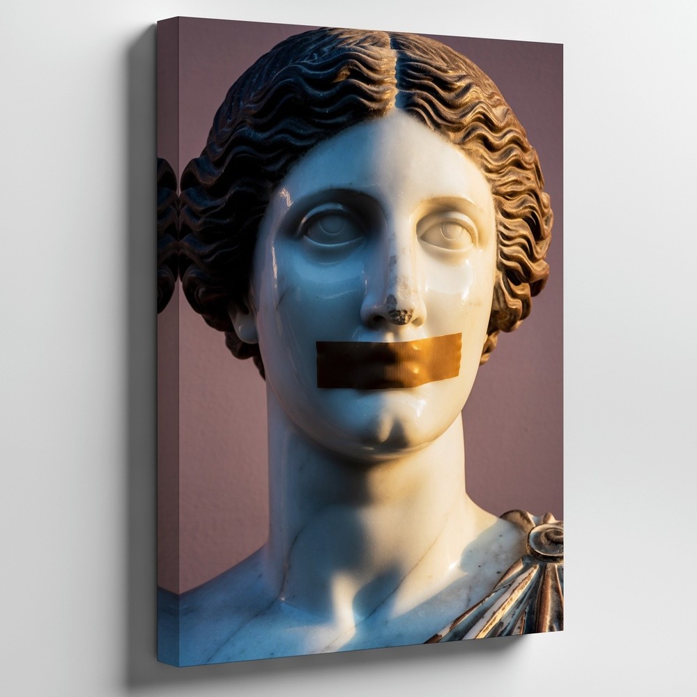 Wall Art Close-up Of A Classical Marble Bust Of A Female Figure Canvas Print