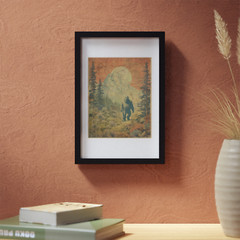 Retro BIGFOOT Fine Art Print, Sasquatch Botanical Poster, Cryptid Yeti Decor