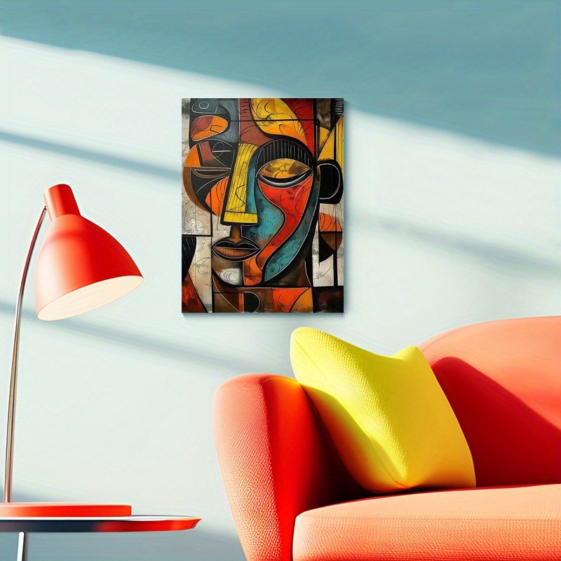 Canvas Art Abstract Color Face Geometric Cubism Modern Wall Decor