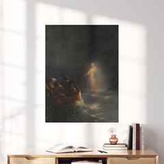 Jesus Christ Walking On Water Painting Christian Bible God Wall Art Poster Print