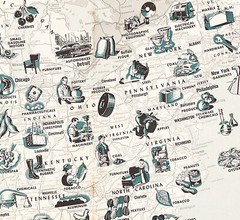 Pictorial Map of America’s Products and the Trucks that Carry Them Wall Poster