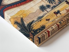 Canvas Protection Daily Life Egyptian Traditional Centered Around Large Wall Art