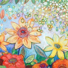 Sunflower Tropics Part II, Jennifer Lommers, Art Print Poster 14″ x 11″ 4696