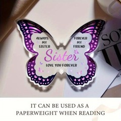 1 Piece Acrylic Butterfly Floral Design “Love You Sisters Forever” Home Decor