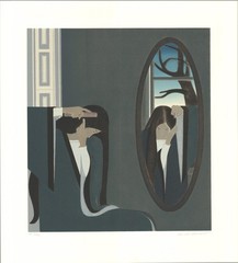 WILL BARNET «Combing» or «The Mirror» SIGNED 29″ x 26.25″ Serigraph 1996 Moderni