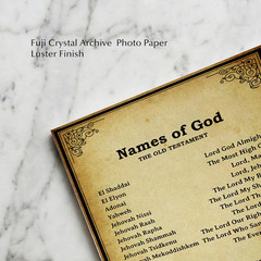 Names of God Christian Wall Art Decor – Inspirational Bible Verse Art Print for