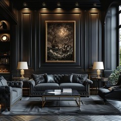 Kraken Ship Poster Moonlit Ocean Dark Academia Wall Art Print