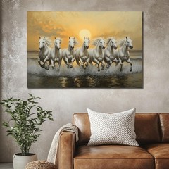 Horse Pictures Wall Decor, 7 Running Horses Wall Art Vastu With Frame, Horse …