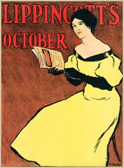 Designer decoration Poster.Nouveau Fashion model.Yellow.Home Decor print.q393