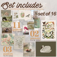 Vintage Canvas Wall Art Decor, Cottagecore Room Decor Swan Prints Farmhouse P…
