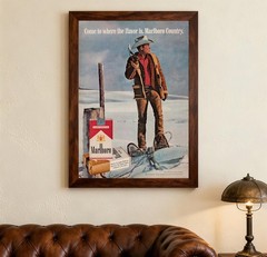 Marlboro Man 1971 Vintage Advertising Poster Come To Where The Flavor – Unframed
