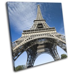 Paris Eiffel Tower Cityscape Architecture SINGLE CANVAS WALL ART Picture Print