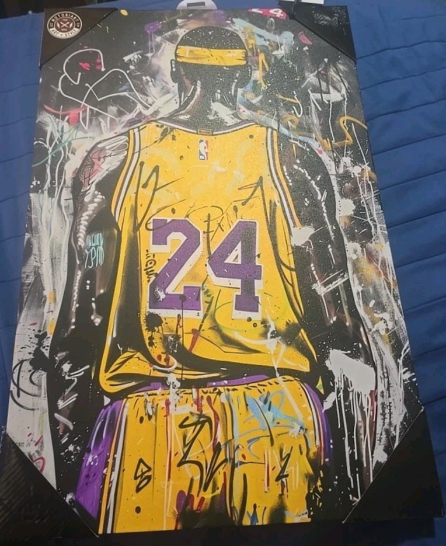 Kobe Notoriart Graffiti Basketball Canvas Print, Ready To Hang, Vertical Art