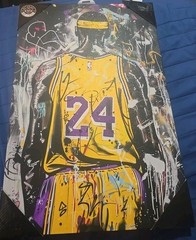 Kobe Notoriart Graffiti Basketball Canvas Print, Ready To Hang, Vertical Art