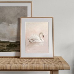 Vintage Swan Canvas Wall Art – Swan Vintage Art Prints for Wall Decor, Elegan…