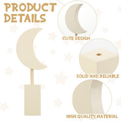 3 Pcs Boho Nursery Shelf Decor Wooden Moon and Star Nursery Decor Set Cute Bohem