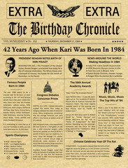 Birthday Gift for Woman 42nd Birthday Gift for Men Born in 1984 Personalized