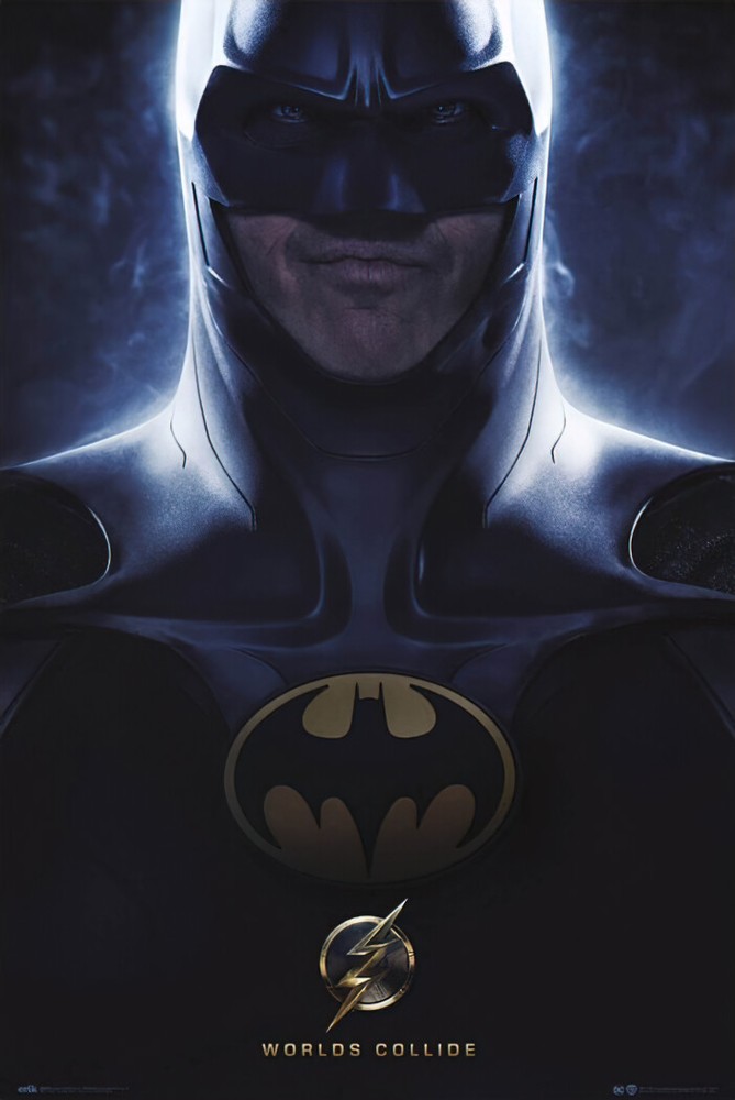 The Flash – Movie Poster (Worlds Collide – Batman / Michael Keaton) (24″ x 36″)